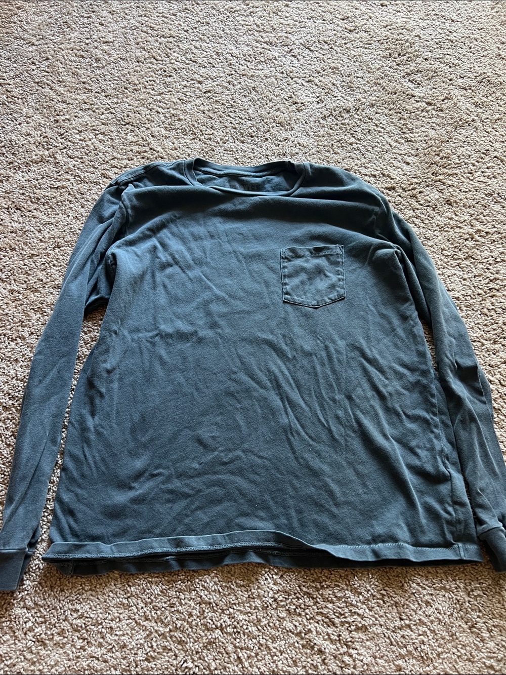 Mens Outerknown Long Sleeve Pocket Tee - Slate Blue
